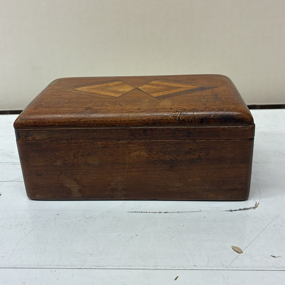 Wooden Decorative Box with Geometric Inlay - Picture 6 of 13